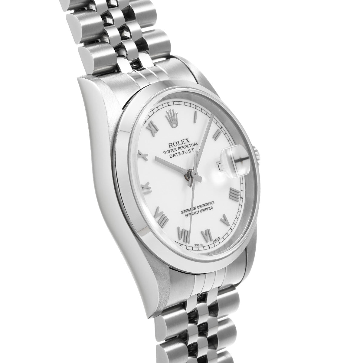 DATE JUST 16200 U (manufactured circa 1997) White ROLEX Men's [Pre-owned].