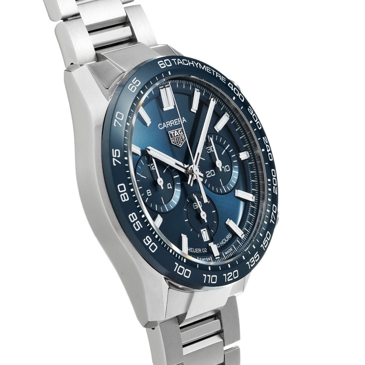 CARRERA Calibre Heuer 02 Chronograph CBN2A1A.BA0643 Blue TAG HEUER Men's [Pre-Owned].