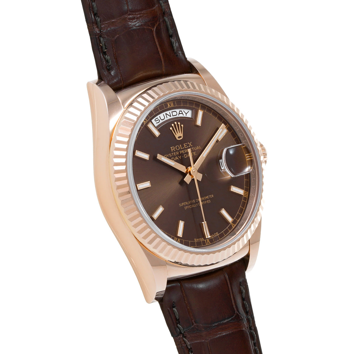 Day Date 118135 Random Serial Chocolate Brown ROLEX Men's [Pre-owned].