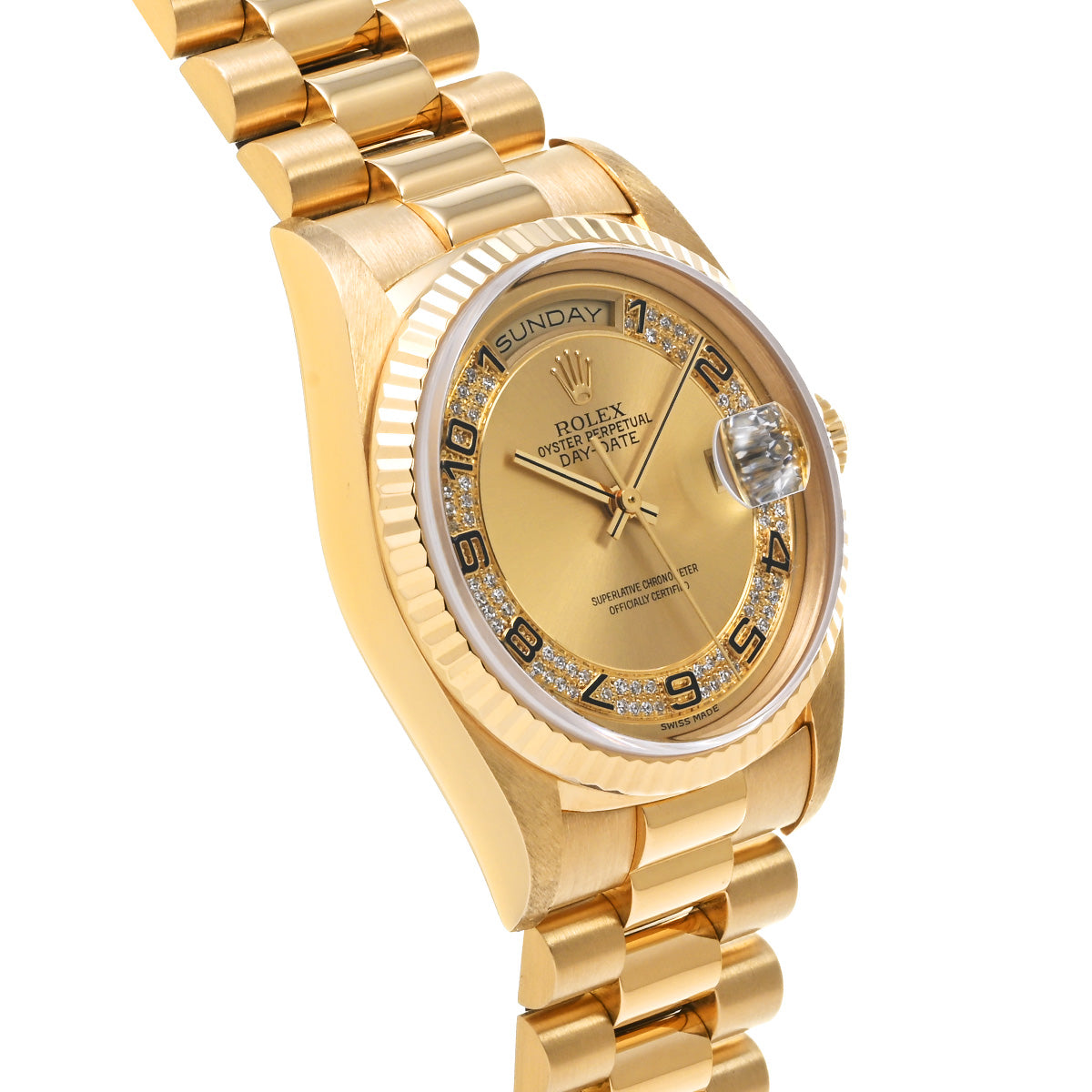 Day Date 36 18238MR W (manufactured circa 1995) Yellow Gold/Milliard Diamonds ROLEX Men's [Pre-Owned].