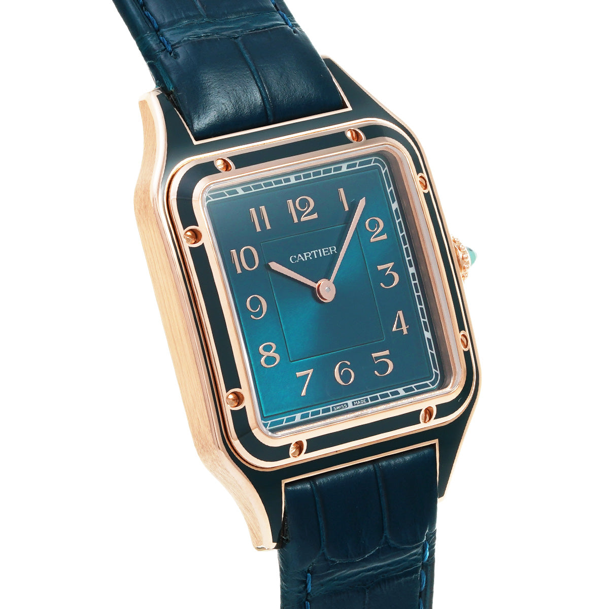 Santos Dumont LM Peacock Blue WGSA0098 Blue CARTIER Men's [Pre-Owned].