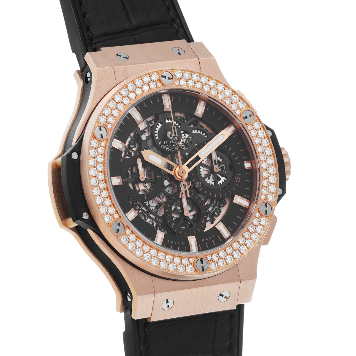 Big Bang Aeroban King Gold Diamonds 311.PX.1180.GR.1104 Skeleton HUBLOT Men's [Pre-owned]