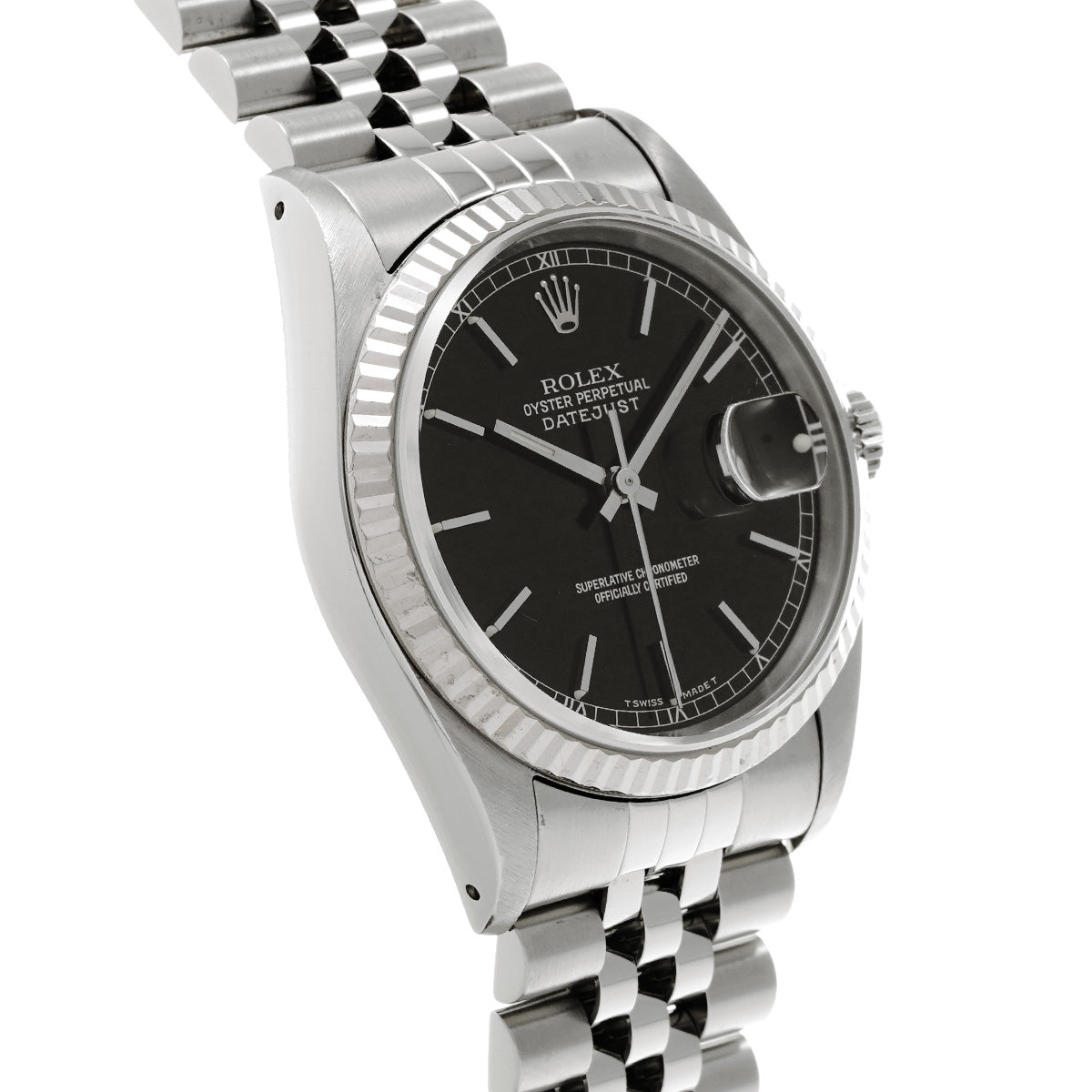 DATE JUST 16234 X (manufactured circa 1991) Black ROLEX Men's [Pre-Owned].