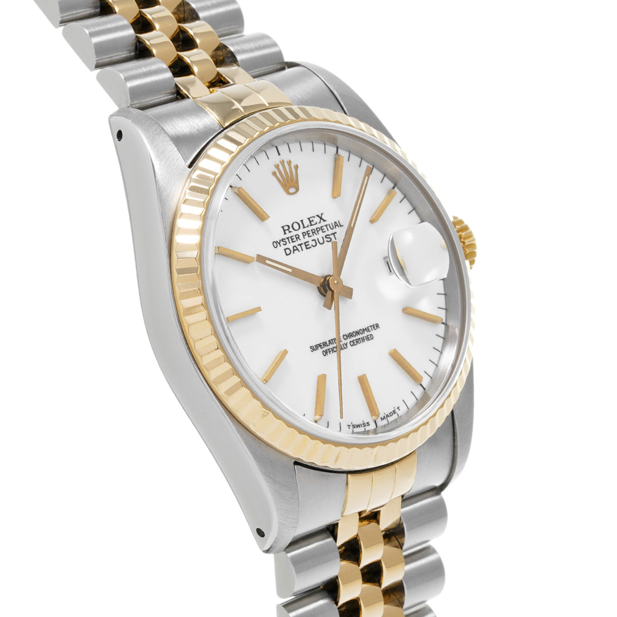 DATE JUST 16233 L (manufactured circa 1989) White ROLEX Men's [Pre-Owned].