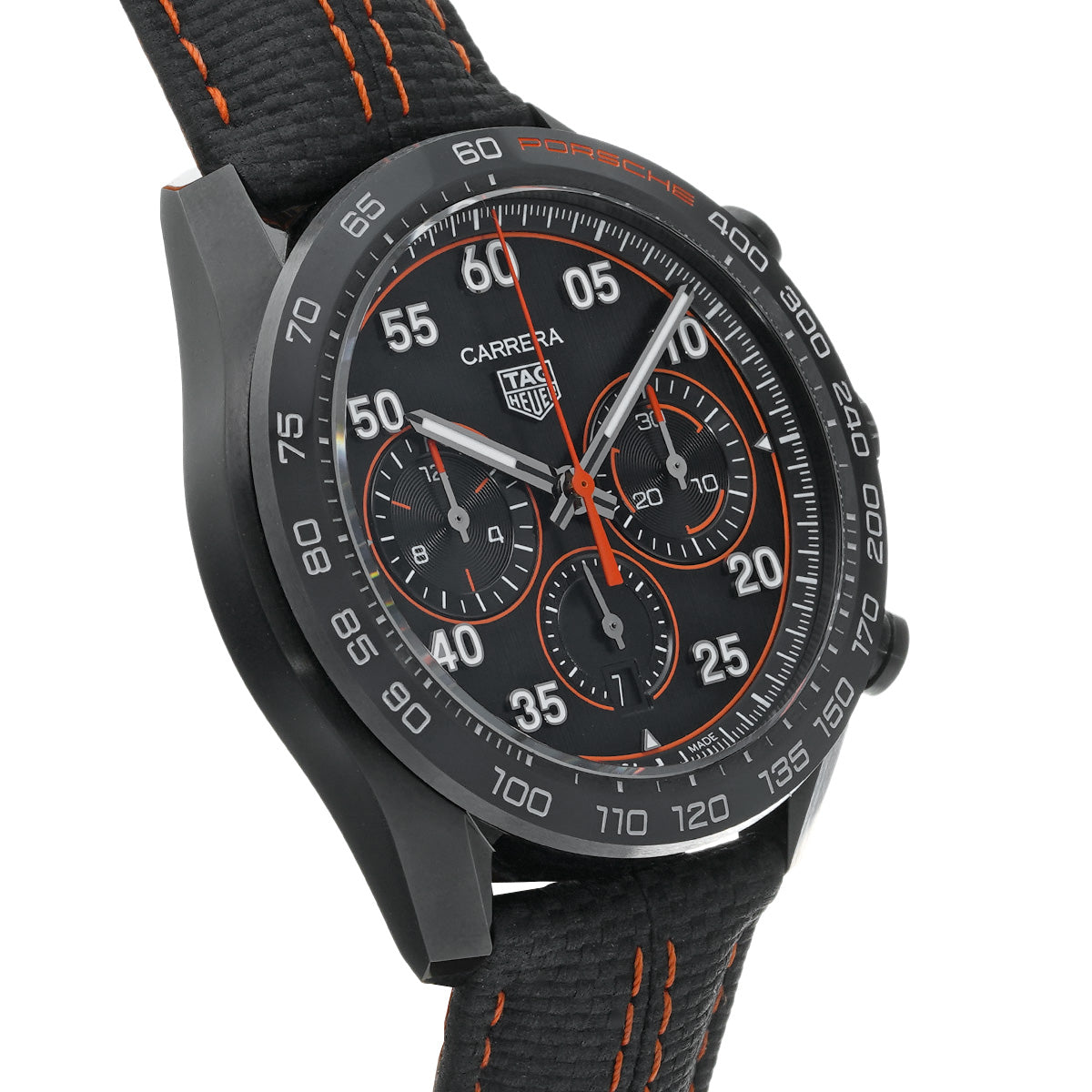 Carrera Calibre Heuer 02 Chronograph Porsche Orange Racing CBN2A1M.FC6526 Black TAG HEUER Mens [Pre-Owned]