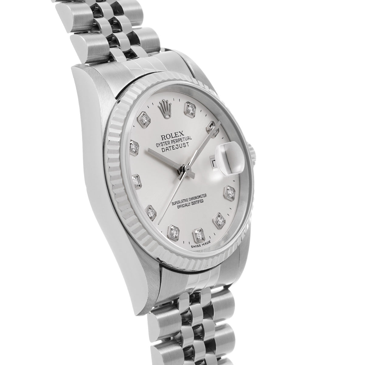 DATE JUST 16234G Y (manufactured circa 2003) Silver/Diamond ROLEX Men's [Pre-Owned].