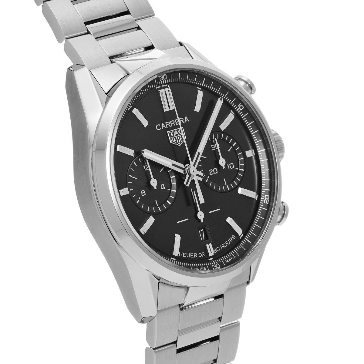 CARRERA Calibre Heuer 02 Chronograph CBN2010.BA0642 Black TAG HEUER Men's [Pre-Owned].