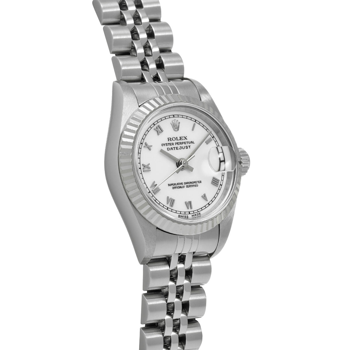 DATE JUST 69174 U (manufactured circa 1997) White ROLEX Ladies [Pre-Owned].