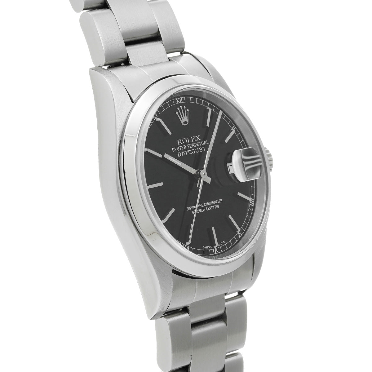DATE JUST 16200 K (made around 2002) Black ROLEX Men's [Pre-Owned].