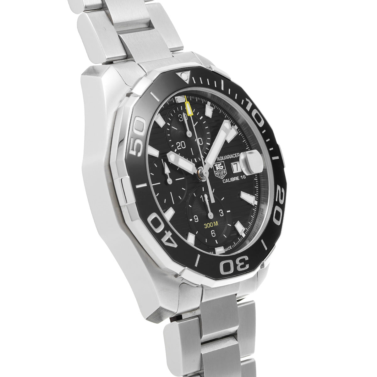 Aquaracer Calibre 16 Chronograph CAY211A.BA0927 Black TAG HEUER Men's [Pre-Owned]