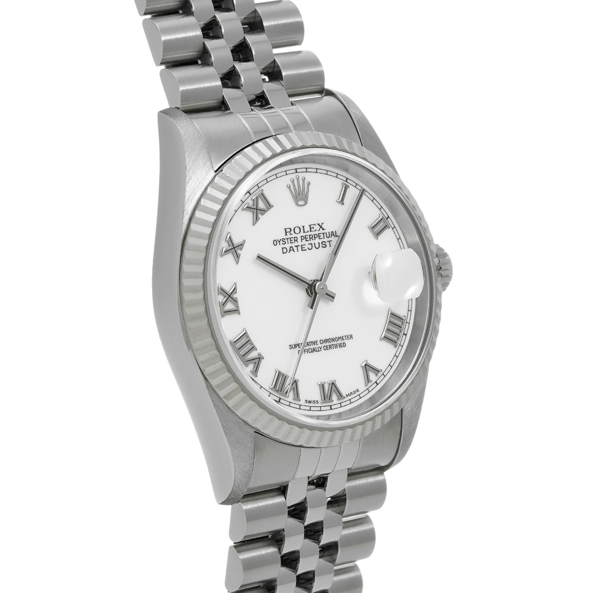 DATE JUST 16234 T (manufactured circa 1997) White ROLEX Men's [Pre-Owned].