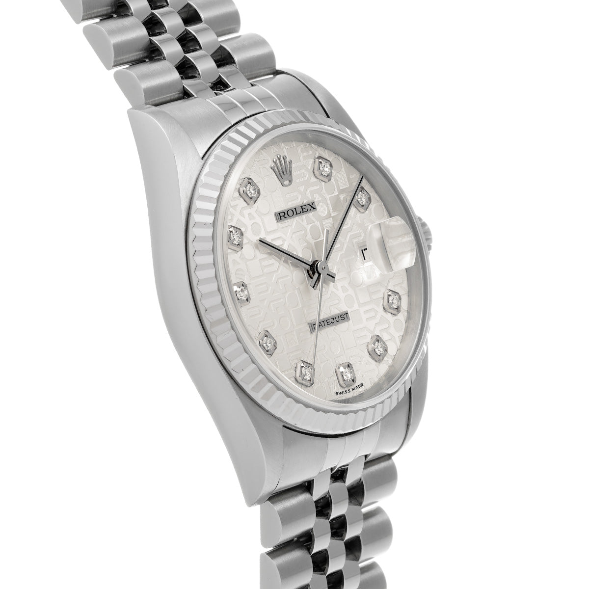 DATE JUST 16234G F (made around 2004) Silver Computer/Diamond ROLEX Men's [Pre-Owned].