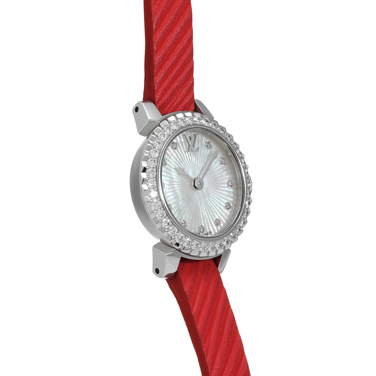 Tambour Q1M040 White MOP/Diamond LOUIS VUITTON Ladies [Pre-owned].