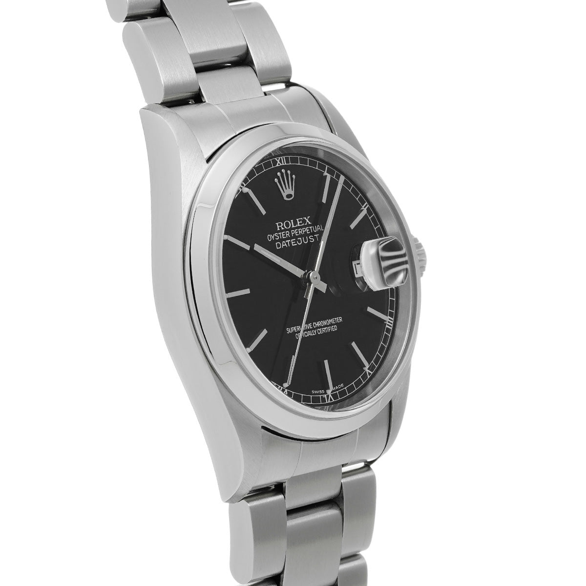 DATE JUST 16200 U (manufactured circa 1997) Black ROLEX Men's [Pre-Owned].
