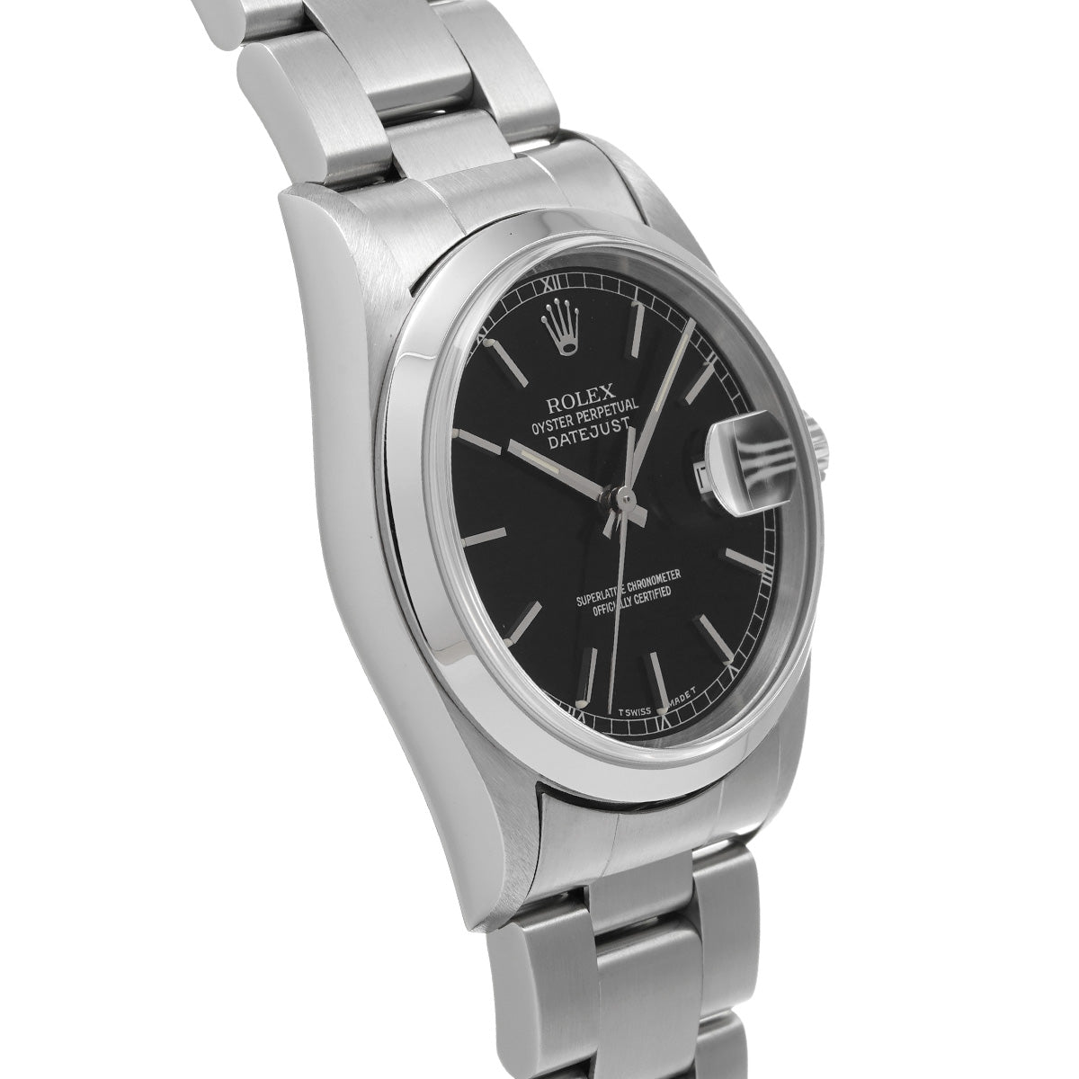 DATE JUST 16200 U (manufactured circa 1997) Black ROLEX Men's [Pre-Owned].