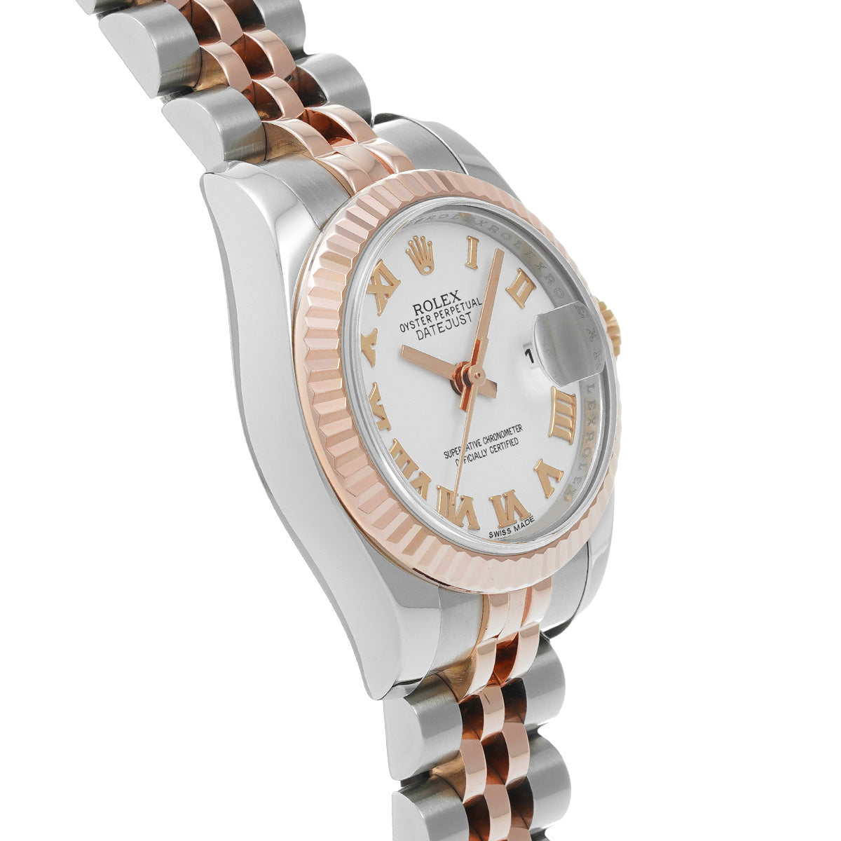 DATE JUST 179171 M (manufactured circa 2007) White ROLEX Ladies [Pre-Owned].