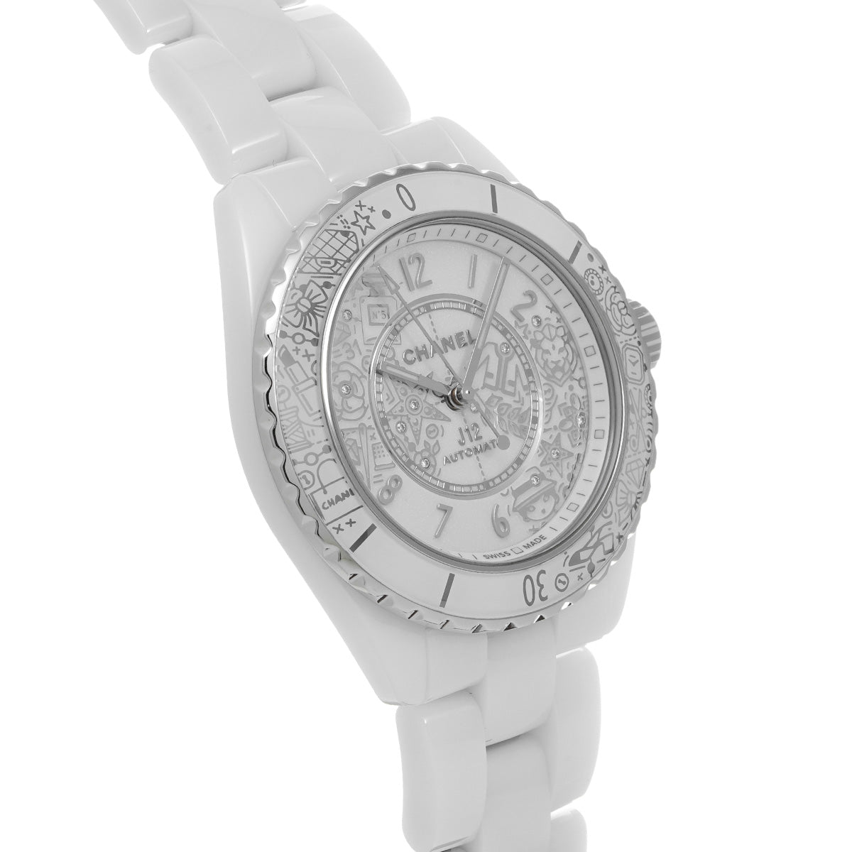 J12-20 Calibre 12.1 38MM H6476 White/Diamond CHANEL Men's [Pre-Owned].