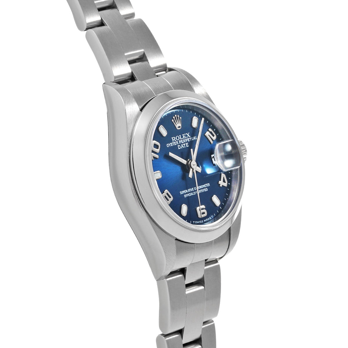 Oyster Perpetual Date 69160 A (manufactured circa 1999) Blue ROLEX Ladies [Pre-Owned].