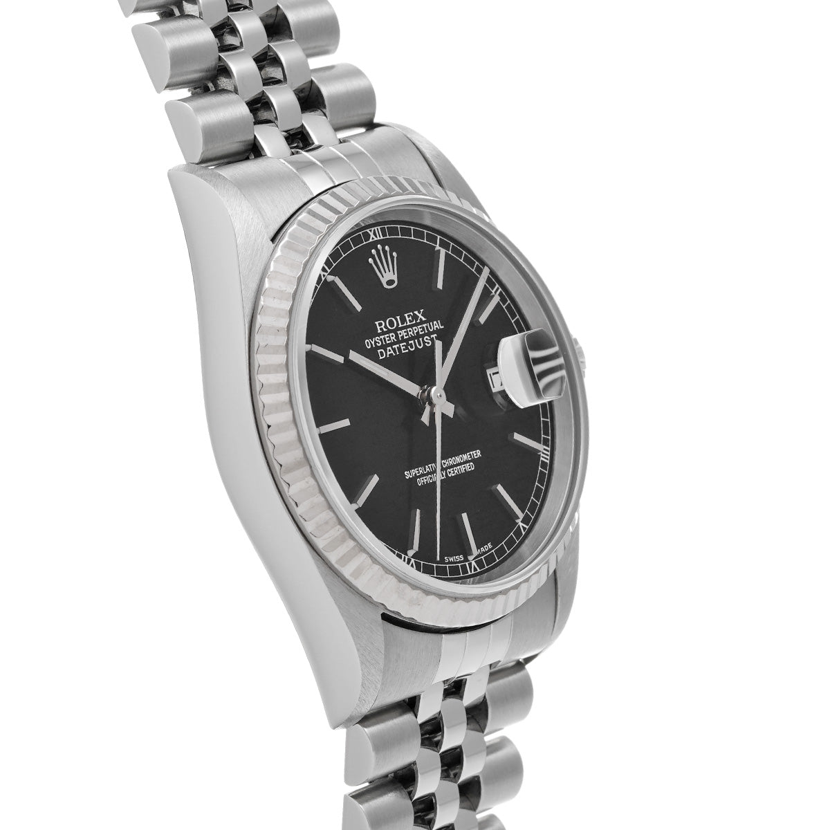 DATE JUST 16234 Y (made around 2002) Black ROLEX Men's [Pre-Owned].