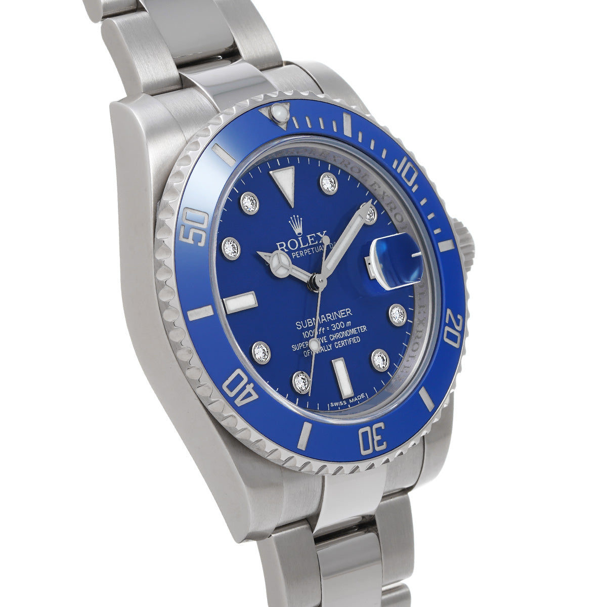 Submariner Date 116619GLB G (manufactured circa 2010) Blue/Diamond ROLEX Men's [Pre-Owned].