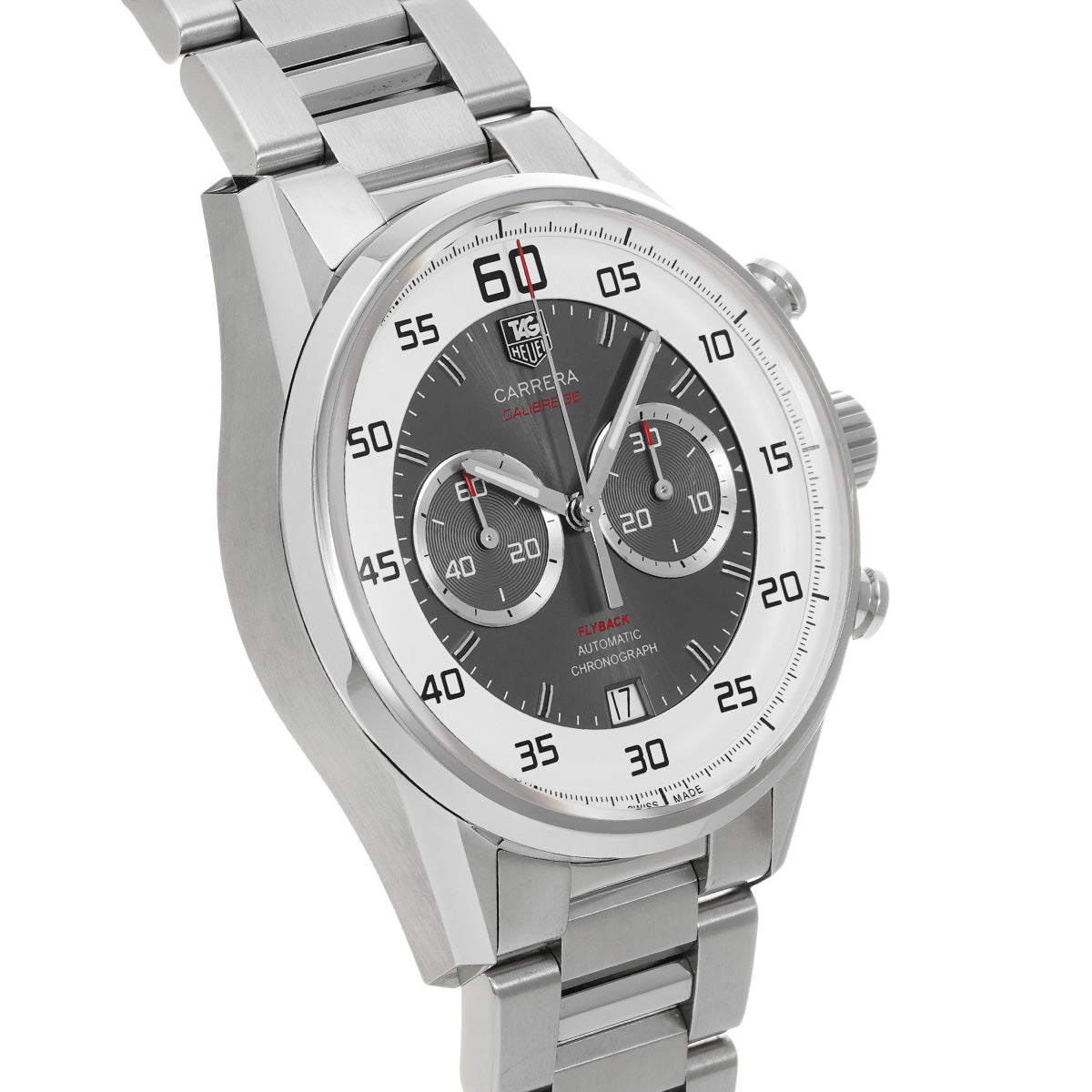 CARRERA Calibre 36 Chronograph Flyback CAR2B11.BA0799 Gray/Silver TAG HEUER Mens [Pre-Owned]