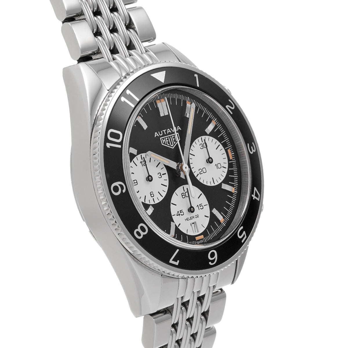 Autavia Heritage Calibre Heuer 02 Chronograph CBE2110.BA0687 Black/White TAG HEUER Men's [Pre-Owned]