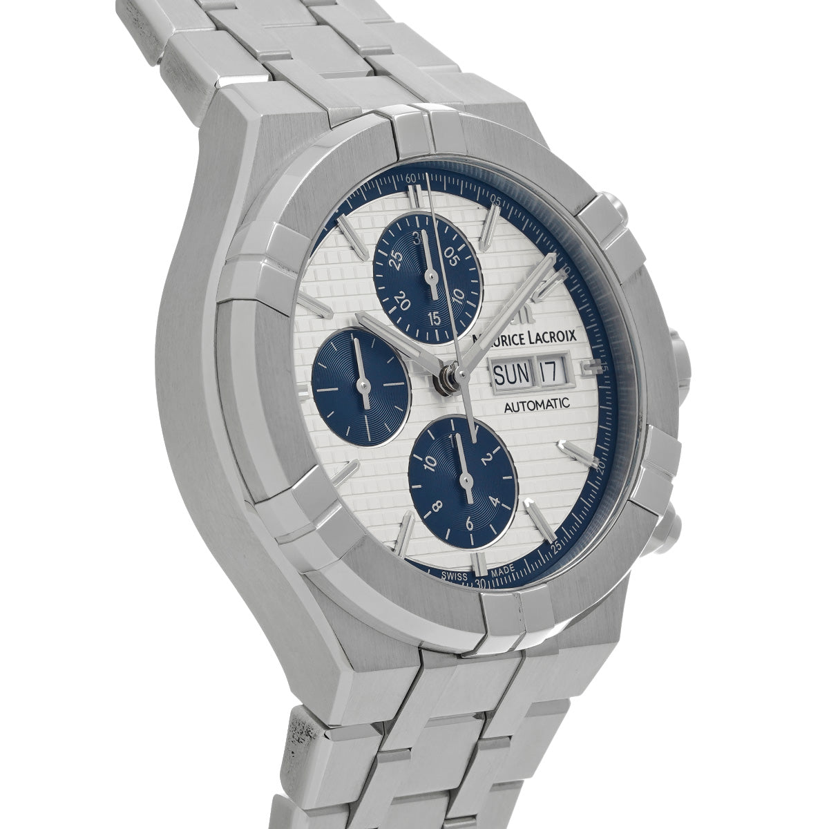 Icon Automatic Chronograph AI6038-SS001-131-1 Silver/Blue Maurice Lacroix Men's [Pre-Owned]