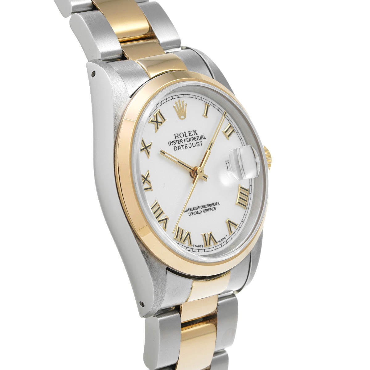 DATE JUST 16203 X (manufactured circa 1991) White ROLEX Men's [Pre-Owned].