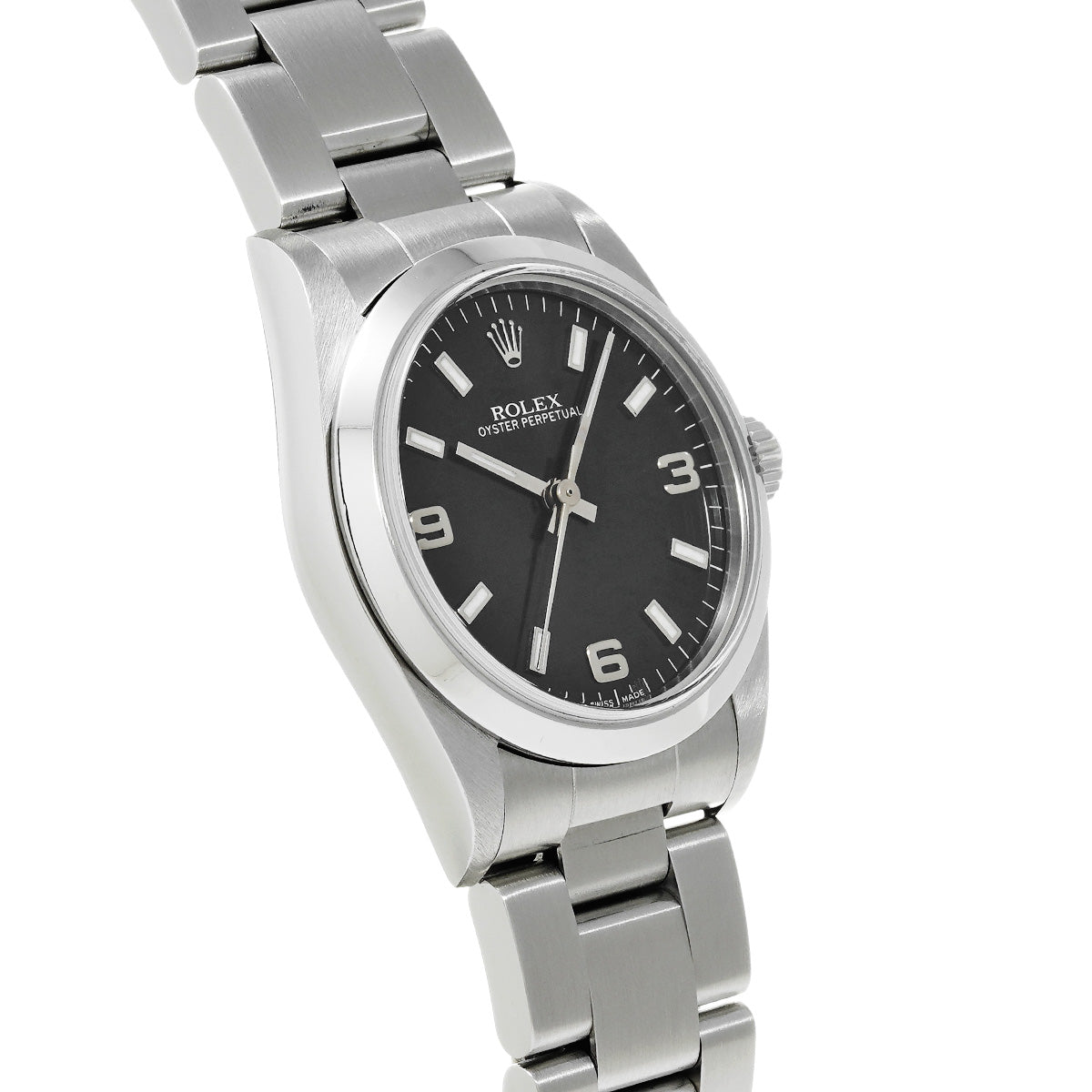 Oyster Perpetual 77080 P (manufactured circa 2000) Black ROLEX Unisex [Pre-Owned].