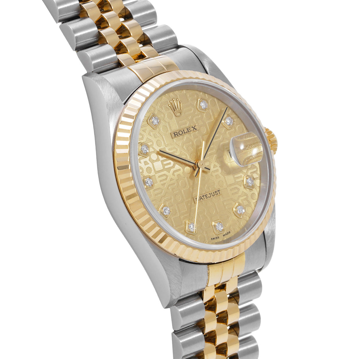 Datejust 16233G U (manufactured circa 1997) Champagne Computer/Diamond ROLEX Men's [Pre-Owned].