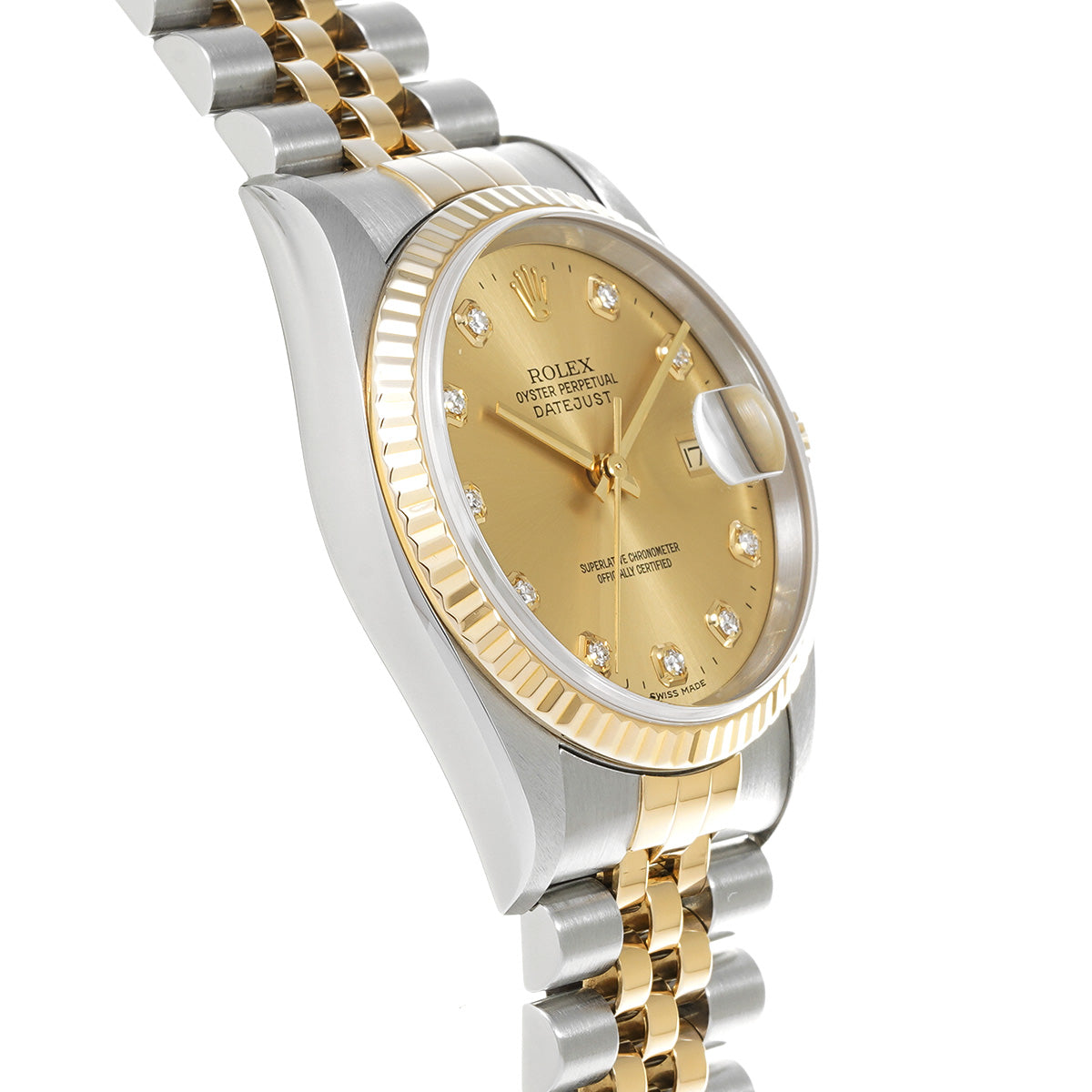 Datejust 16233G W (made around 1994) Champagne/Diamond ROLEX Men's [Pre-Owned].