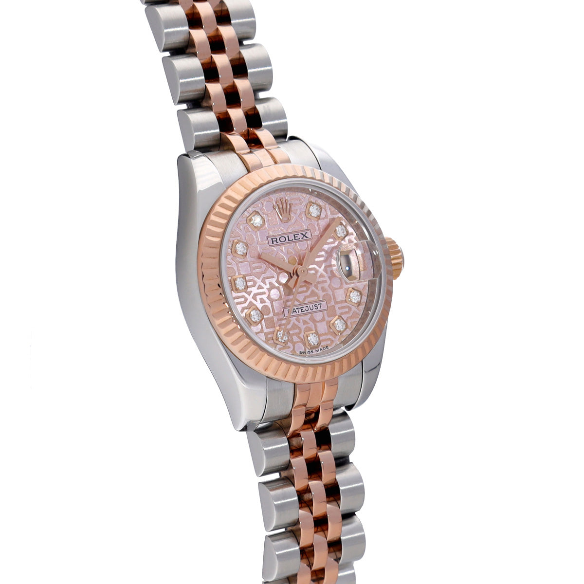 DATE JUST 179171G M (manufactured circa 2007) Pink Computer/Diamond ROLEX Ladies [Pre-Owned].