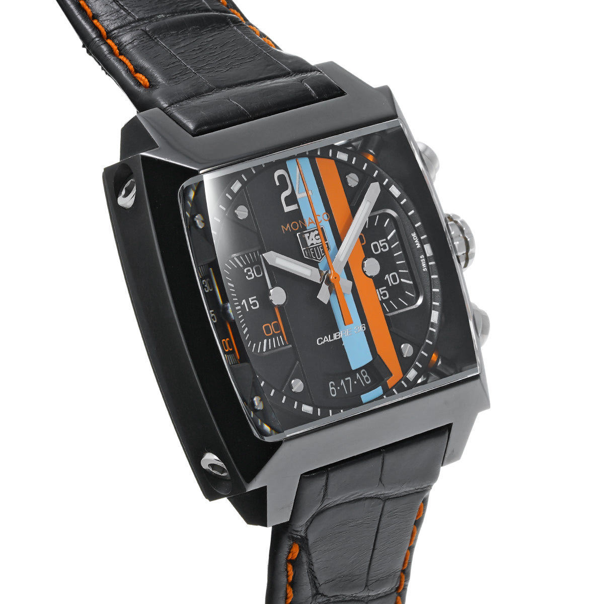 Monaco 24 Calibre 36 Chronograph Gulf CAL5110.FC6265 Black TAG HEUER Men's [Pre-Owned].