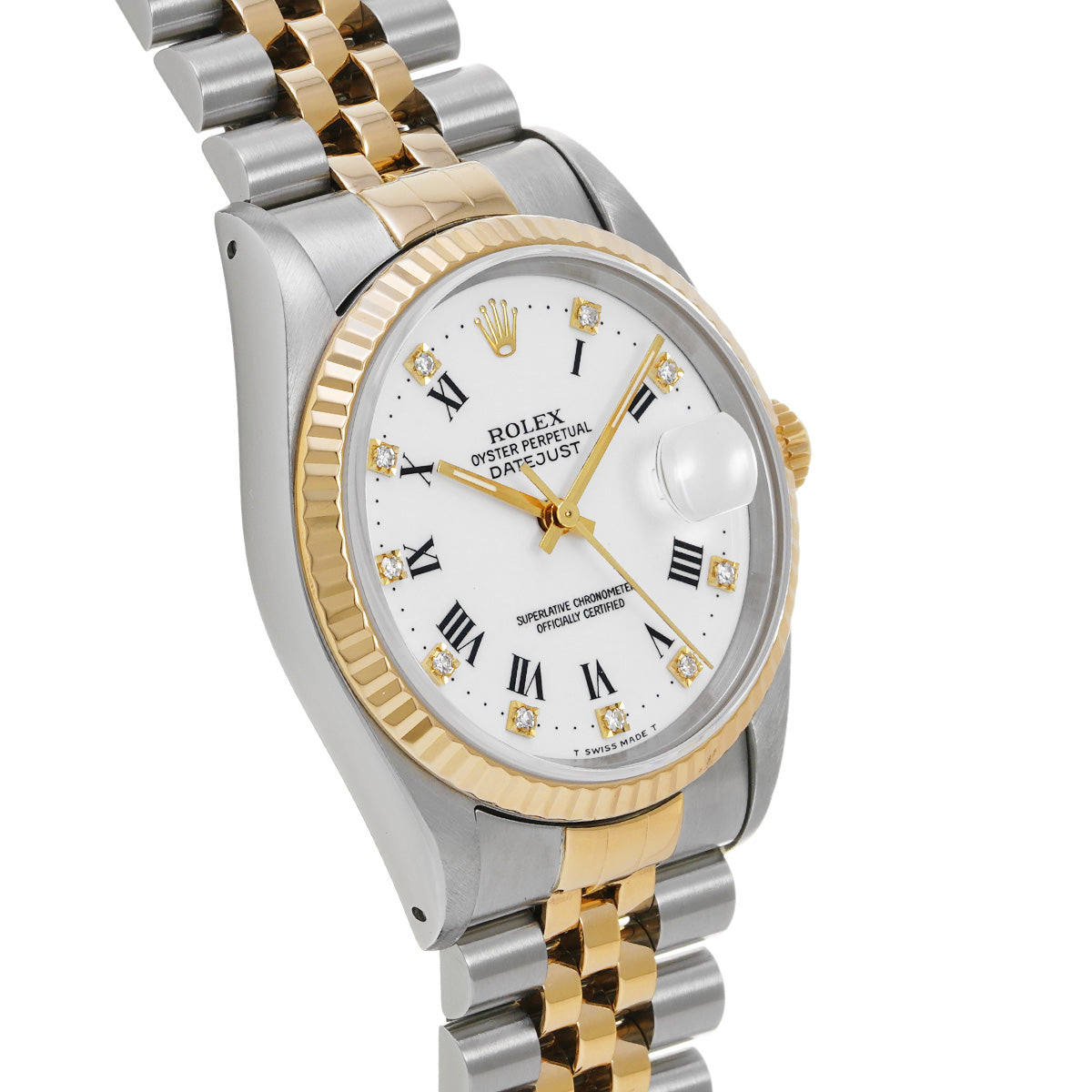 DATE JUST 16233G X (manufactured circa 1991) White/Diamond ROLEX Men's [Pre-Owned].