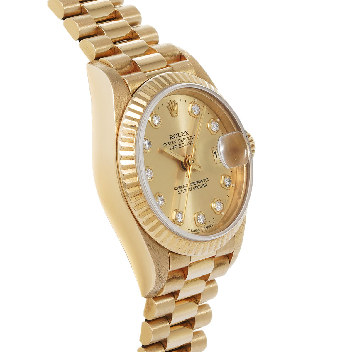 DATE JUST 69178G W (made around 1994) Champagne/Diamond ROLEX Ladies [Pre-Owned].