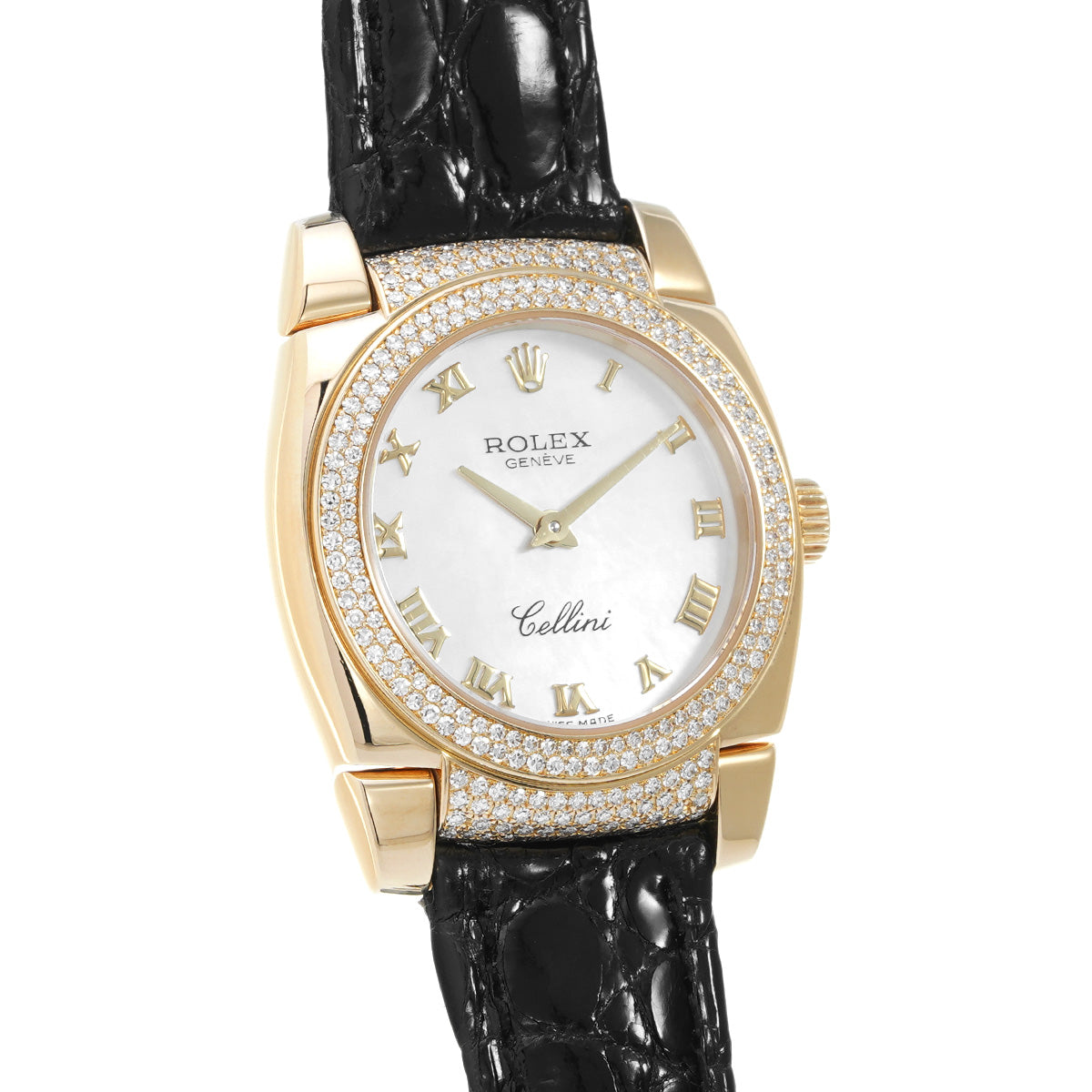 Cellini 6311/8 K number (manufactured around 2001) White MOP ROLEX Ladies [Pre-owned].