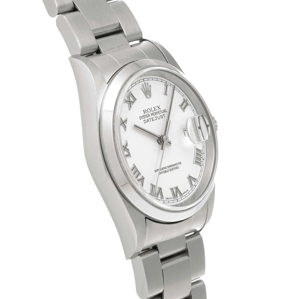 DATE JUST 16200 Y (manufactured circa 2003) White ROLEX Men's [Pre-Owned].