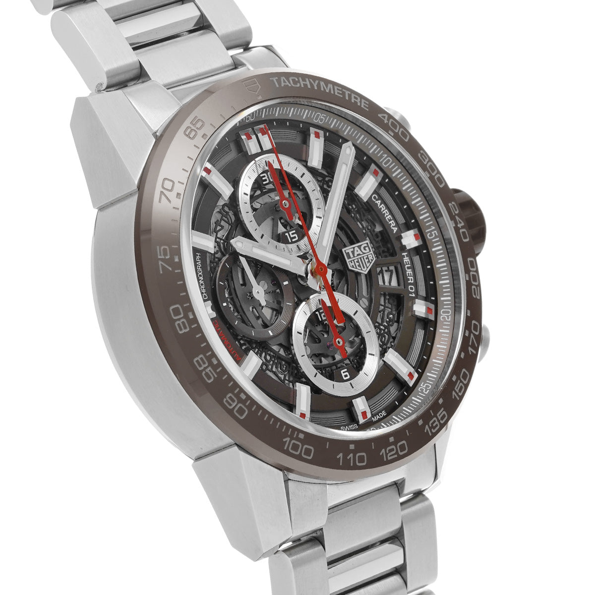CARRERA CALIBRE HEUER 01 Chronograph CAR201U.BA0766 Brown TAG HEUER Men's [Pre-Owned].