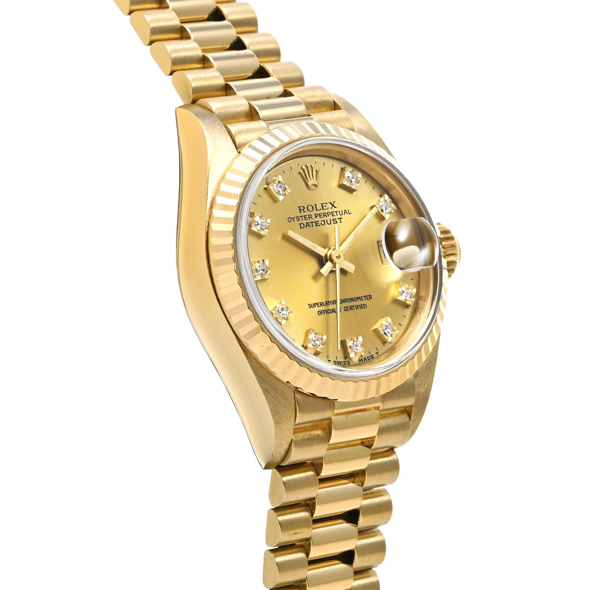 DATE JUST 69178G L (manufactured circa 1989) Champagne/Diamond ROLEX Ladies [Pre-Owned].