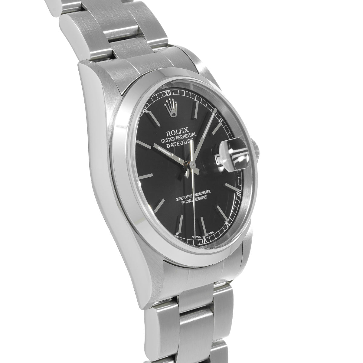 DATE JUST 16200 Y (made around 2002) Black ROLEX Men's [Pre-owned].