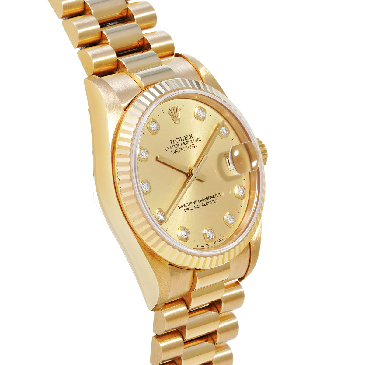 Datejust 78278G A (manufactured circa 1998) Champagne/Diamond ROLEX Unisex [Pre-Owned].