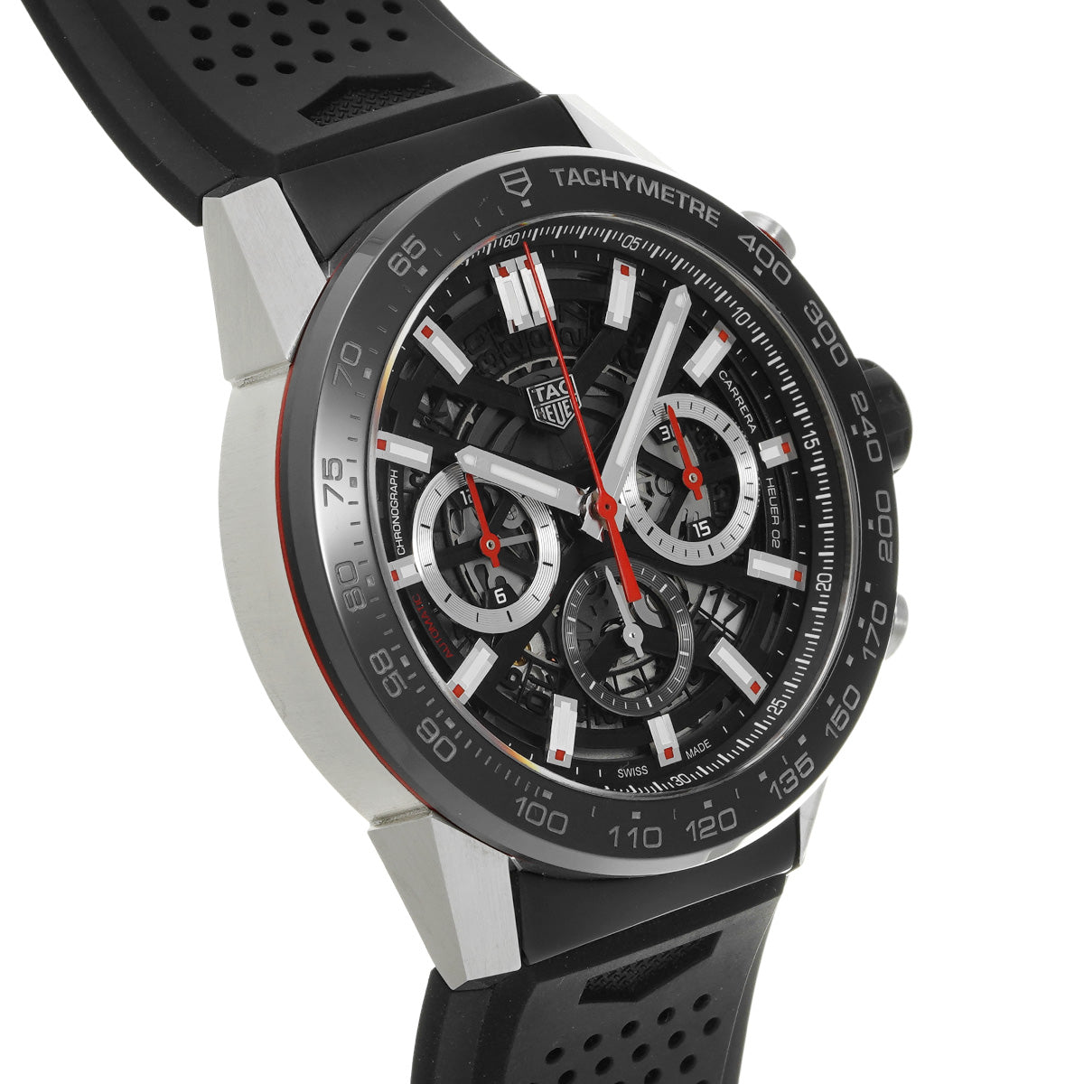 CARRERA CALIBRE HEUER 02 Chronograph CBG2A10.FT6168 Black TAG HEUER Men's [Pre-Owned].