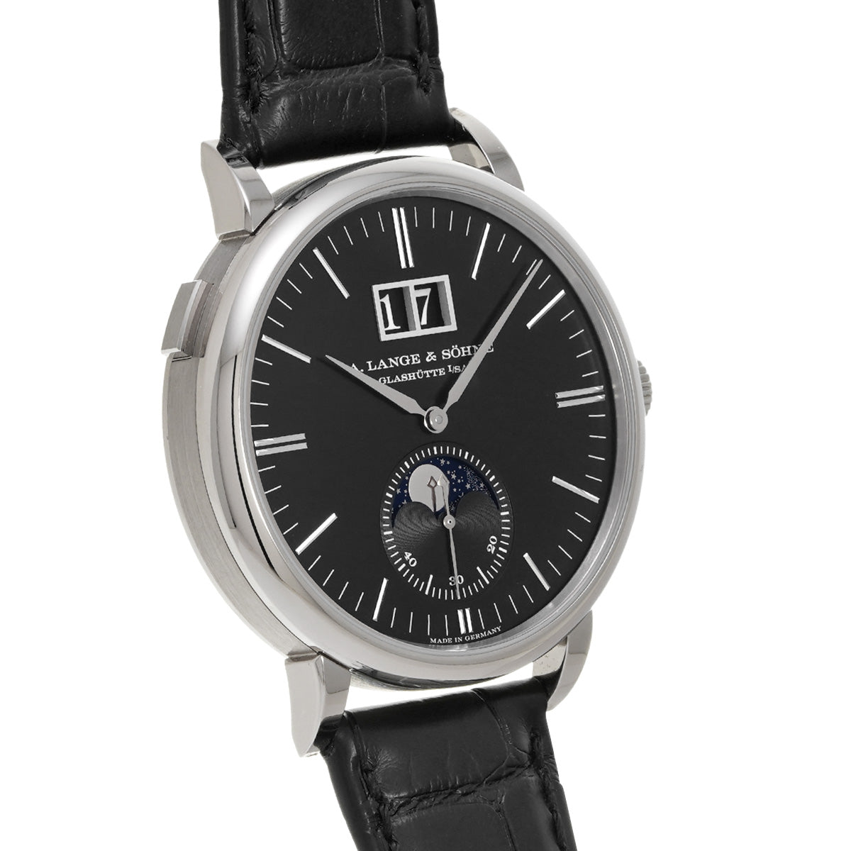 Saxonia Moonphase 384.029 Black A. Lange &amp; Sohne Men's [pre-owned]