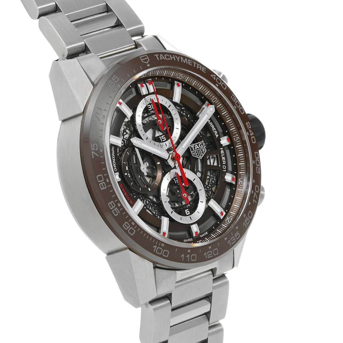 CARRERA CALIBRE HEUER 01 Chronograph CAR201U.BA0766 Brown TAG HEUER Men's [Pre-Owned].