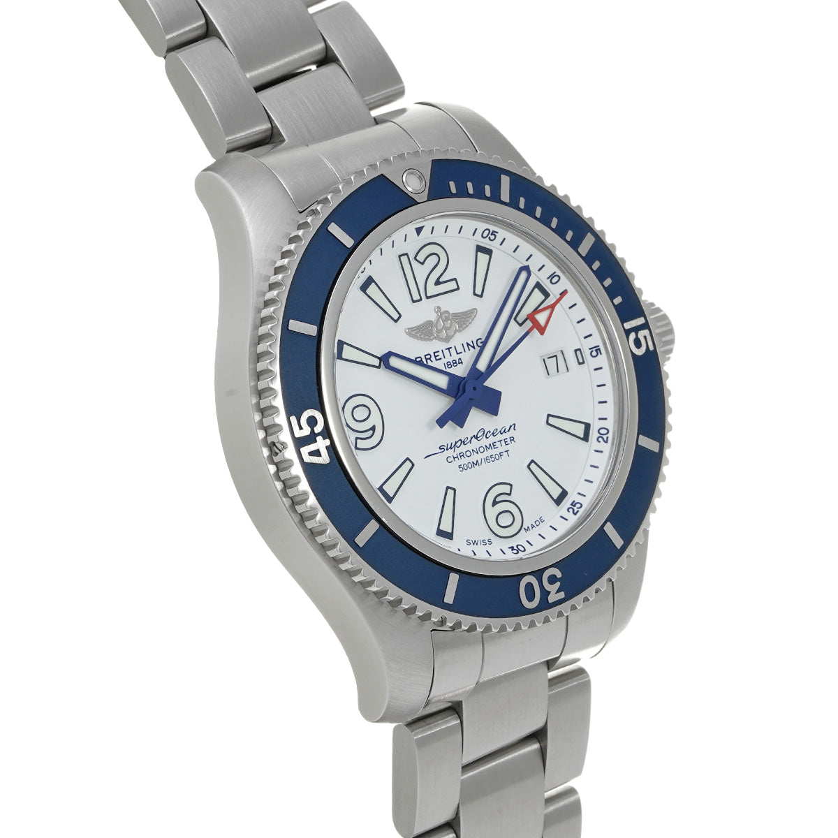 Super Ocean Automatic 42 A17366D81A1A1 White BREITLING Men's [Pre-Owned].