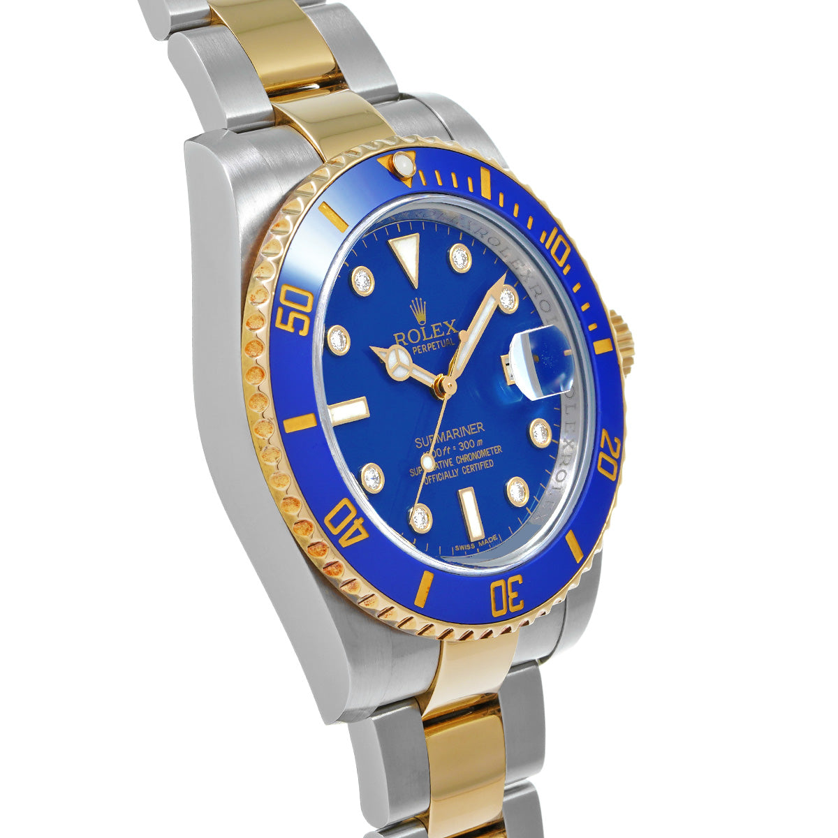 Submariner Date 116613GLB V (manufactured circa 2009) Blue/Diamond ROLEX Men's [Pre-Owned].