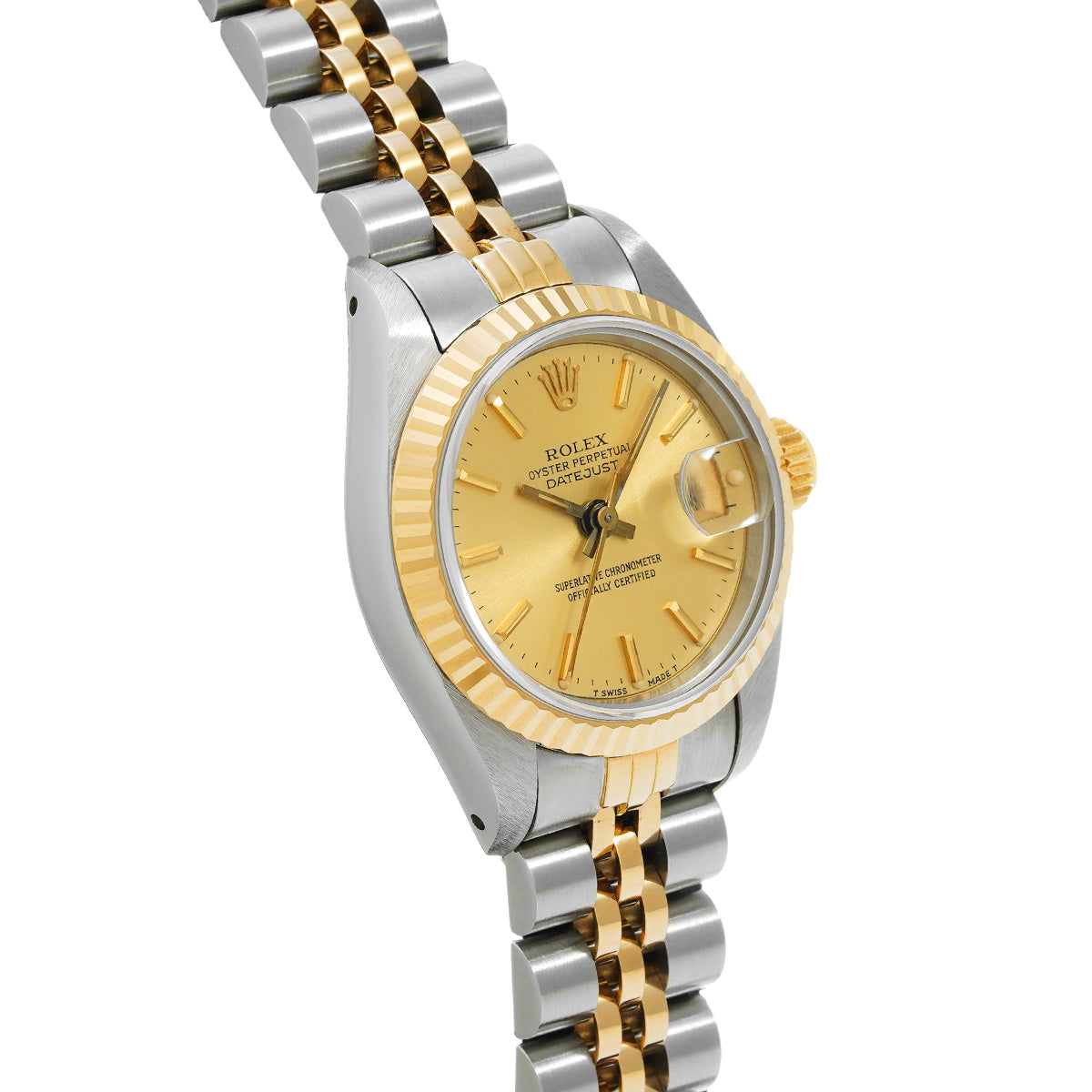 DATE JUST 69173 E (manufactured circa 1990) Champagne ROLEX Ladies [Pre-Owned].