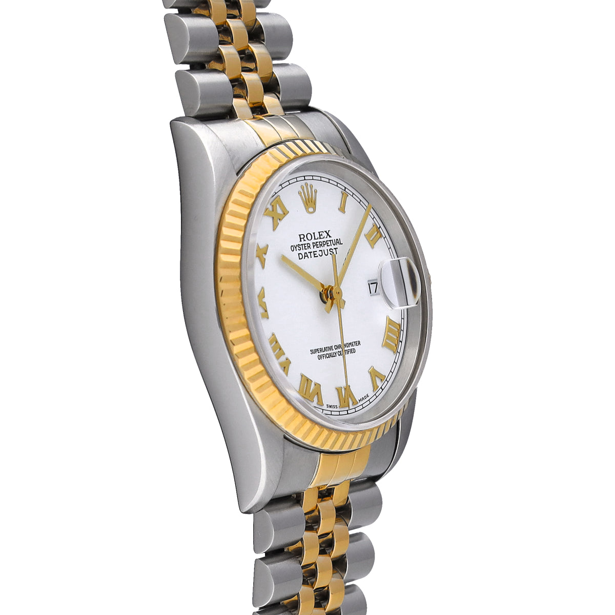 DATE JUST 16233 U (manufactured circa 1997) White ROLEX Men's [Pre-Owned].