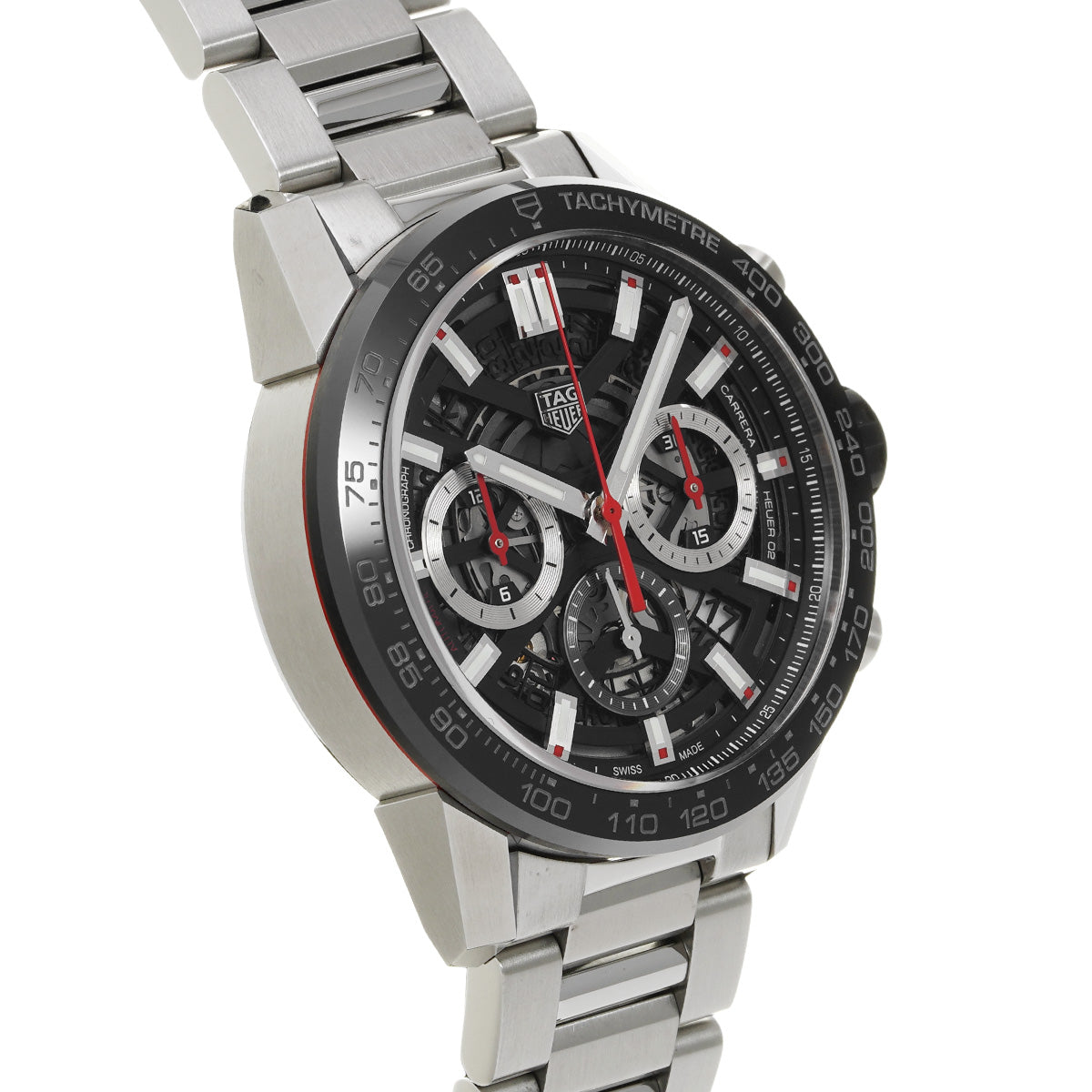 CARRERA Calibre Heuer 02 Chronograph CBG2010.BA0662 Black TAG HEUER Men's [Pre-Owned].