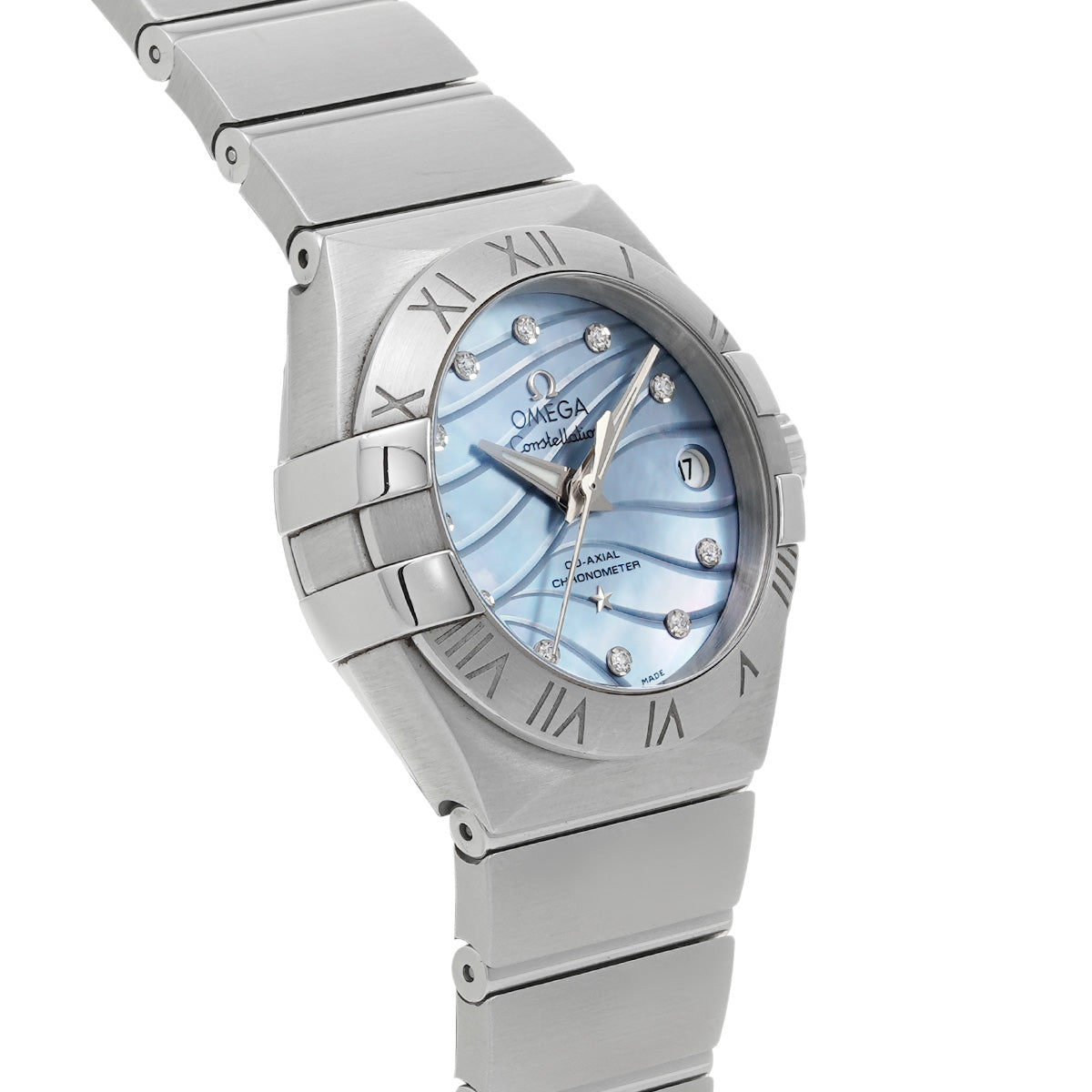 Constellation Co-Axial 123.10.27.20.57.001 Blue MOP/Diamond OMEGA Ladies [Pre-Owned].